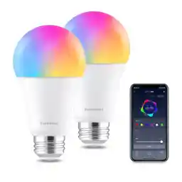 SwitchBot LED Bulb, Smart Light, Alexa Smart Home - Smart Bulb, E26, Switchbot, Dimmable, Wide Light Distribution, 800lm, 60W Equivalent, Light Bulb Color, Daylight White, RGBCW Multicolor, 16 Million