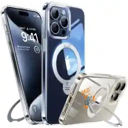 TORRAS iPhone 15 ProMax Case, Supports Both Vertical and Horizontal, Includes Ring, Magnet, Compatible with Wireless Charging, US Military MIL Standard Shockproof, Fingerprint Prevention, Phone 15 Pro