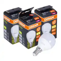 Osram E14 Warm White LED Bulb, 4.9 Watt, 3 pcs