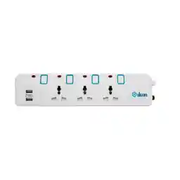 Ikon 3 Way Power Extension Socket with 2 USB, 3 Mtr, IK-2023U