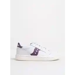 S60759-10 Beyaz - Mor Deri Kadın Günlük Spor Ayakkabı