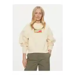 Calvin Klein مضيئة مربع شعار طاقم الرقبة المرأة طاقم الرقبة البلوز