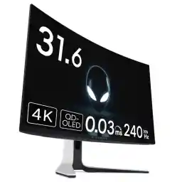 Dell AW3225QF 32" Curved OLED Alienware Gaming Monitor (3 Years No-Brightness Replacement Warranty/4K/QD-OLED/1700R Curved Surface/DP1.4x1,HDMIx2/DCI-P3 99%/Height Adjustment,Tilt/0.03ms/240Hz/G-SYNC