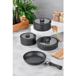 Taç Easy Connect 8 Parça Tencere Seti / Ergonomik Tak Çıkar Sap