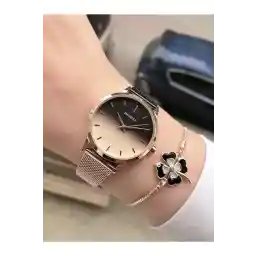 Homies ساعة يد نسائية - مع علبة هدايا أصلية وسوار. HM5803S0144