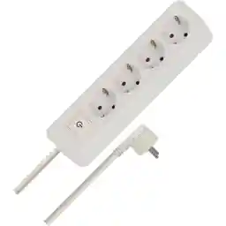 Brennenstuhl Steckdosenleiste 4-fach (Mehrfachsteckdose mit Schalter, Flachstecker und 1,4m Kabel) weiß