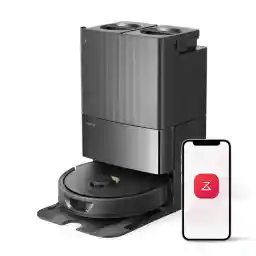 Roborock Qrevo 2R3W Robot Vacuum and Mop, Auto-Drying, Auto Mop Washing, Dual Spinning Mops, Auto Mop Lifting, Self-Refilling, Self-Emptying, Reactive Tech Obstacle Avoidance, 5500Pa Suction, Black