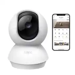 TP-Link Tapo C210 WiFi IP Camera (Lens Pan and Tilt, 3MP Resolution, 2-Way Audio, Night Vision up to 9 m, up to 256 GB Local Storage on SIM Card) White