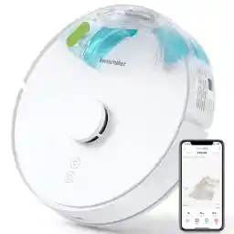 SwitchBot S1 Robotic Vacuum Cleaner, 2700 Pa, Strong Suction, Water Wipe Compatible, Prohibited Areas, Mapping, Quiet Design, Laser Equipped