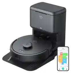 eufy L60 Robot Vacuum Cleaner with Suction Station, Ultra Strong 5,000Pa Suction Power, Anti-Hair Tangle, Suction Station 60 Days Without Empty, iPath Laser Navigation, for Hard Floors & Hair, Google