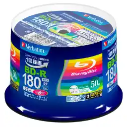 Verbatim VBR130RP50V4 Single Recording, Blu-ray Disc, BD-R, 25 GB, 50 Pieces, White Printable, Single Sided, 1-Layer, 1-6x Speed