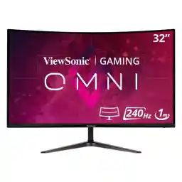 Viewsonic VX3219-PC-MHD 32-inch 1080p HD Curved Gaming Monitor, 240Hz, 1ms, Adaptive Sync, Dual Integrated Speakers, 2x HDMI, DisplayPort, Black