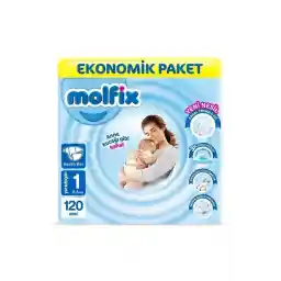 Molfix Bebek Bezi 1 Beden Yenidoğan Ekonomik Paket 120 Adet
