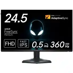 Dell AW2523HF 24.5" Alienware Gaming Monitor (3 yr No-Brightness Replacement Warranty/FHD/Fast IPS,Matte /DP,HDMI/sRGB 99%/Portrait,Height Adjustment/0.5ms/360Hz/AMD FreeSync ™ Premium)