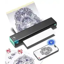 Phomemo M08F Tattoo Printer Tattoo Stencil Printer Transfer Machine Professional Thermal Printer Copier Compatible with Smartphone and PC with 10 Pieces Transfer Paper