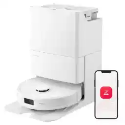 roborock Qrevo S Robot Vacuum and Mop, Self-Drying, Auto Mop Washing, 7000Pa Suction, Self-Emptying & Refilling, 10mm Mop Lifting, 200RPM Spinning Mops, Smart Obstacle Avoidance, White