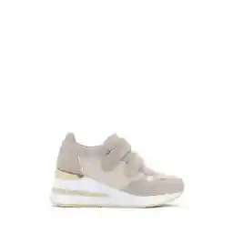 Derimod حذاء رياضي من الجلد باللون البيج - كعب سميك وحزام، للنساء، 24sfd 420714