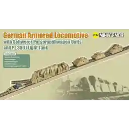Model Kit military 14151 - German Armored Locomotive with Schwerer Panzerspähwagen Units and Pz.38(t) Light Tank (1:144)
