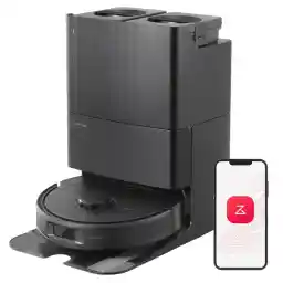 roborock Qrevo S Robot Vacuum and Mop, Self-Drying, Auto Mop Washing, 7000Pa Suction, Self-Emptying & Refilling, 10mm Auto Lifting, 200RPM Spinning Mops, Smart Obstacle Avoidance, Black