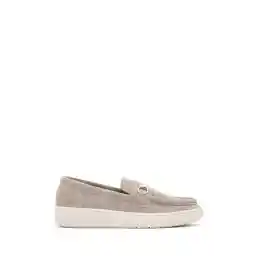 Derimod حذاء لوفر نسائي من جلد الغزال باللون الرمادي - كاجوال 24sfd 220410