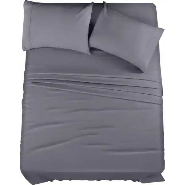 Utopia Bedding Queen Sheet Set – 4 Piece Bed Sheets for Queen Size Bed, Soft and Breathable Microfiber, Includes 1 Fitted Sheet, 1 Flat Sheet and 2 Pillowcases (Grey)