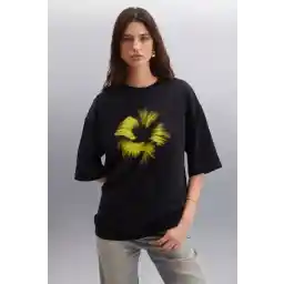 GRIMELANGE تي شيرت SAOIRSE أسود 100% قطن