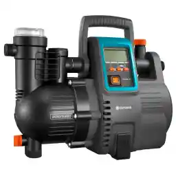 GARDENA Comfort Domestic Water System 5000 / 5E LCD: Domestic water pump with LC display, energy saving, flow rate 5000 l / h, 1300W motor with thermal protection switch, dry run protection (1759-20), gray / black