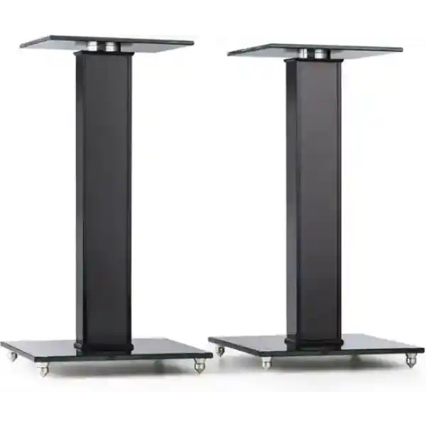 BS-03S-BK set van 2 luidsprekerstandaards aluminium glas MDF kabelkanaal spikes