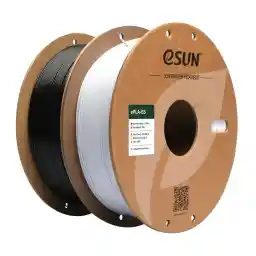 eSUN PLA filament 1.75mm, PLA Basis 3D printer filament dimensionale nauwkeurigheid +/- 0.03mm, 1KG per spoel, 2 spoelen Snel PLA Filament voor 3D Printers, Koud Wit+Zwart
