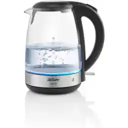Arzum 1.7 Liter Glassy Kettle Electric Tea Water Boiler With Blue LED 2200 Watt Light Model