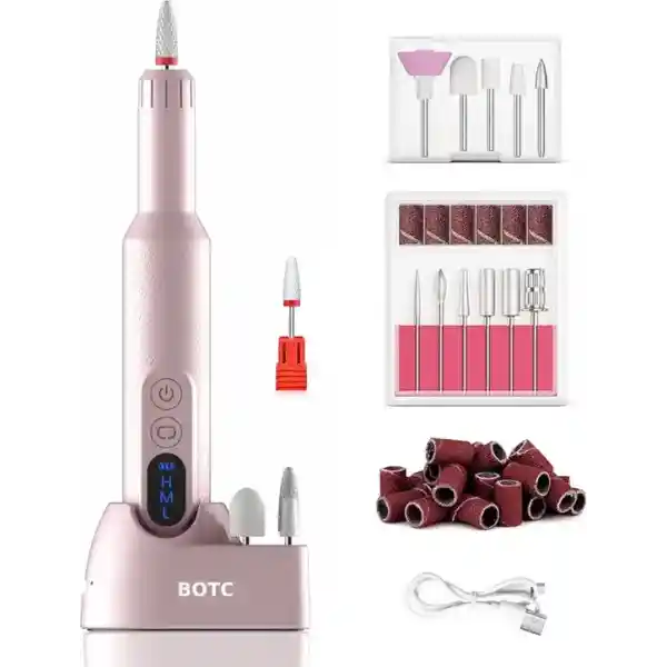 BOTC Elektrische Nagelvijl met Oplaadstation - Nagelfrees - Draadloos en Oplaadbaar - Nagelvijl - Manicure & Pedicure set - Roze