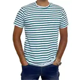 تی شرت مردانه یقه گرد سفید سبز دیورسو Diverso کد 4498