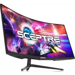 Sceptre 34-Inch Curved Ultrawide WQHD Monitor 3440 x 1440 R1500 up to 180Hz/165Hz DisplayPort x2 99% sRGB 1ms Picture by Picture, Build-in Speakers Machine Black 2025 (C345B-QUT168)