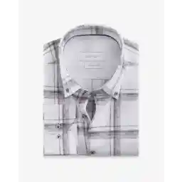 پیراهن لینن چهارخانه 2410160 کروم