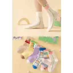 BGK 6 Çift Kadın Desenli Tarz Çorap