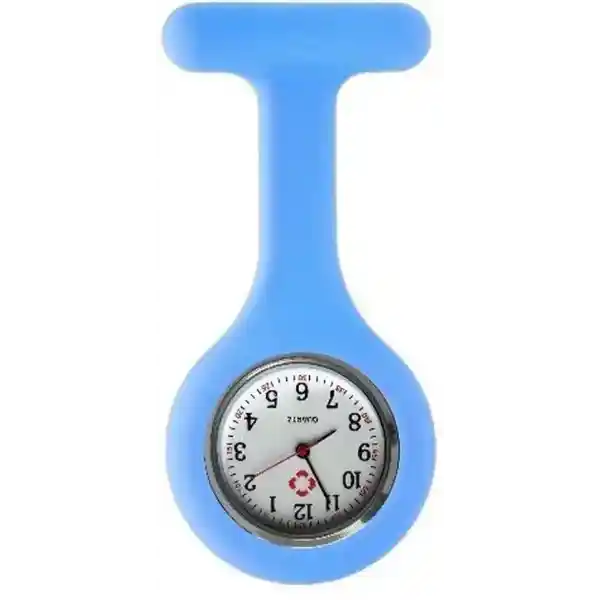 Fako® - Verpleegstershorloge - Zusterhorloge - Verpleegster Horloge - Siliconen RVS Uni - Lichtblauw