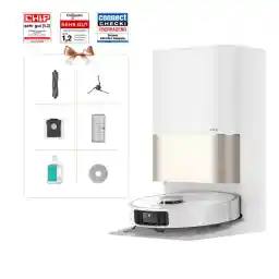 dreame X40 Ultra Complete Robot Vacuum Cleaner with Mop Function, 12,000Pa Suction Power, 70°C Mop, Self-Cleaning, Automatic Emptying, Automatic Refilling, Anti-Tangle and Liftable Brushes