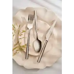 Emsan Penta 18 Piece Dessert Fork Spoon Knife Set for 6 Persons