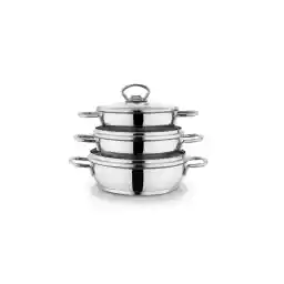 Schafer Cookhaus Steel Pan Set-6 Pieces-silver