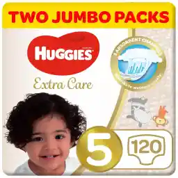Huggies Extra Care, Size 5, 12-22 kg, Twin Jumbo Pack, 120 Diapers
