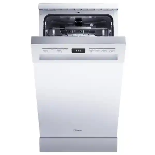 Midea SF 5.45NW10C Dishwasher 45 cm Freestanding & Undermountable, 10 Place Settings, 7 Programmes, Dishwasher 45 cm with WiFi, 44 db, Start Delay, Automatic Door Opening, 63 kWh/100 Cycles, White