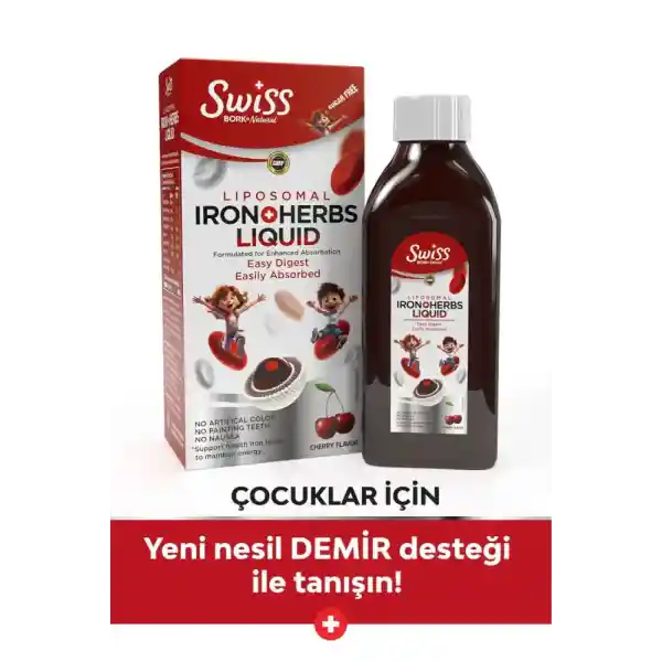Bork Swiss Natural Liposomal Iron Herbs 150 ml Şurup Yeni Nesil Demir Desteği Demir Şurubu