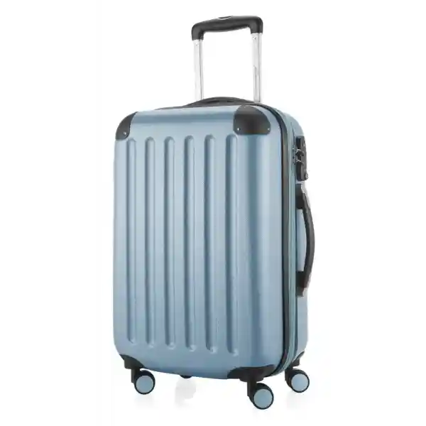 HAUPTSTADTKOFFER - Spree - Handgepäck mit Erweiterung, Koffer auf Rollen, Trolley Flugzeug Hartschalenkoffer Hand Luggage TSA, 55 cm, Cabin Bag max 42 Liter,Pool blau