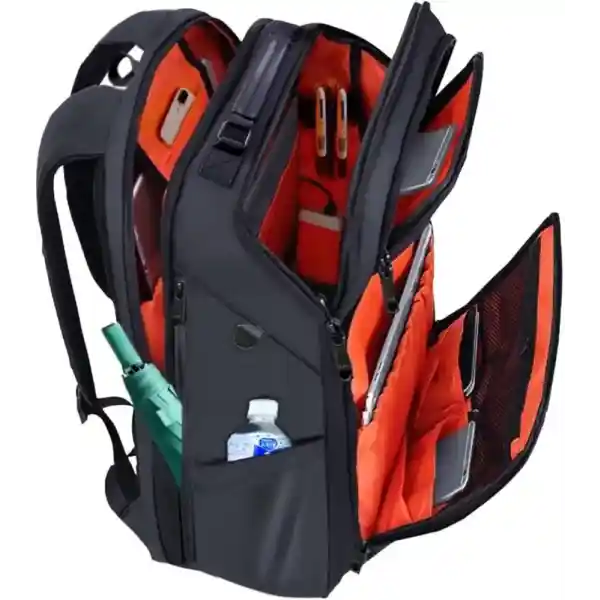 ABIBA 2024 Rucksack, Thoroughly Improved Zipper, Men's Business Backpack, Square Backpack, Large Capacity, PC Backpack, Commute, Commute, Business Trips, USB Charging Port, Black, Prevents Shape