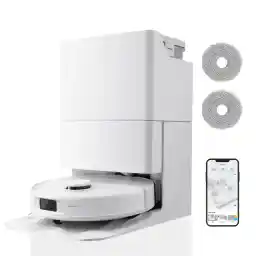 roborock Qrevo S Robot Vacuum Cleaner with Mop Function, 7000 Pa HyperForce® Cleaning Power, 45 dB(A) Quiet Drying, PreciSense® LiDAR Navigation, Additional 2 Mops, Robot Vacuum Cleaner Set, White