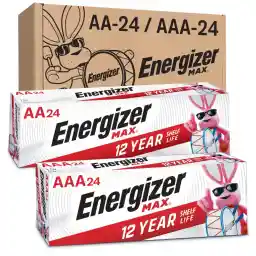 Energizer AA and AAA Batteries, 48 Count, Combo Pack Contains 24 Max Double A and 24 Max Triple A Batteries