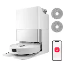 roborock Qrevo Master Robot Vacuum Cleaner with Mop Function and Lifting Mop, FlexiArm Design, HyperForce Suction Power of 10,000 Pa, Additional 2 Mops, Robot Vacuum Cleaner Set (White)