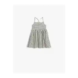 Koton Askılı Elbise Düğme Detaylı Arkası Çapraz