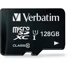 Verbatim MXCN128GJVZ5 MicroSD 128GB Up to 90MB/s UHS-1 U1 Class 10 Secure Domestic Support with I-O Data Devices for Smartphone and Tablet Photo and Video Storage