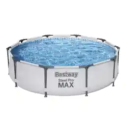 Bestway Steel Pro MAX Frame Pool without Pump, Diameter 305 x 76 cm, Light Grey, Round